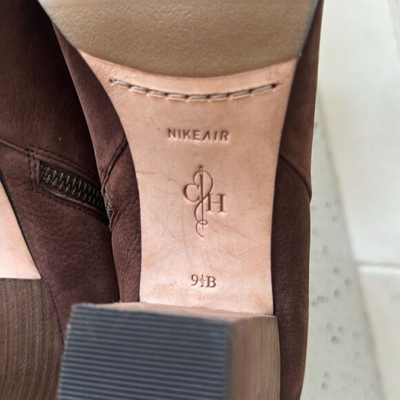 Cole Haan Cassidy Nike Air Chestnut Brown Nubuck Ankle Boots Heels Women’s 9.5B - Picture 5 of 12